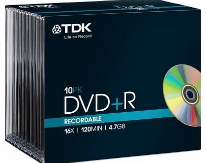 DVD+R 16x 4.7GB (10 pack) Slim Jewel Case