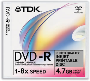 DVD-R Inkjet Printable Speed 16x 4.7GB Ref