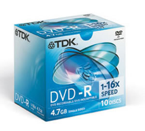 DVD-R Recordable Disk Write-once Cased 16x