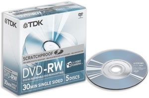 DVD-RW 8cm for Video Camera Single-sided 30