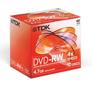 DVD-RW Rewritable Disk Cased 4x Speed 4.7Gb