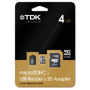 Micro SD Memory Card - 4GB (with USB reader