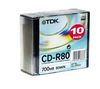 Pack of x10 CD-R Slim - 80 min - 700 Mo - 52x