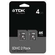 TDK SDHC Memory Card - 4GB (Twin Pack)