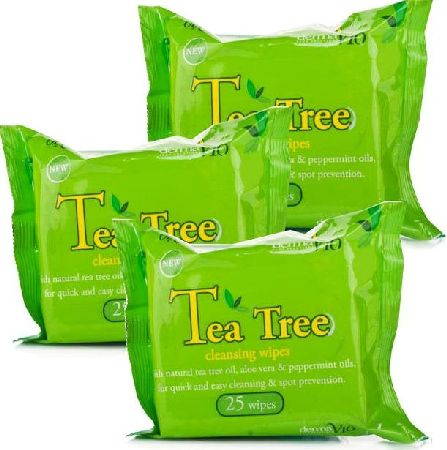 Tea Tree, 2102[^]0104416 Cleansing Wipes 25s - Triple Pack