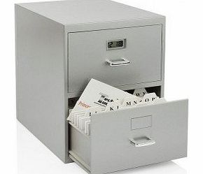 Mini Filing Cabinet Business Card Holder with Digital Clock