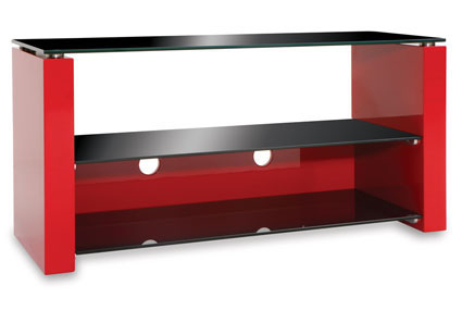 Techlink Bench B2R Red / Black Glass TV Stand