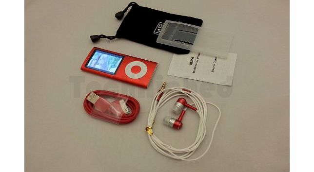 8GB Super Slim 5th Gen MP3 MP4 Player with 2.2`` LCD, Camera, FM Radio, Shake, Gravity Sensor, Touch Wheel amp; 30 Pin iPod Connector Interface - 1YR WARRANTY + (Racey Red)