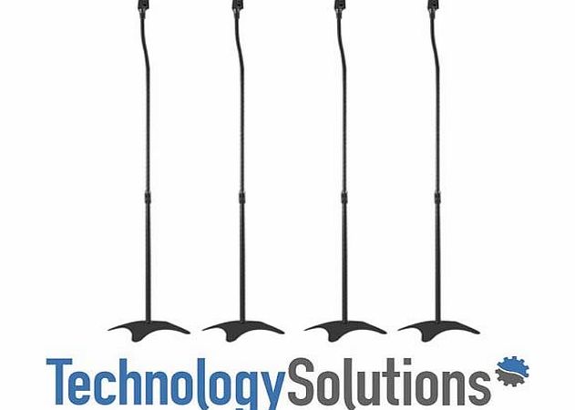 Technology Solutions TechSol 4 Black Universal Surround Sound Speaker Stands fit Sony, Samsung , LG , Panasonic Systems (with FREE Delivery)
