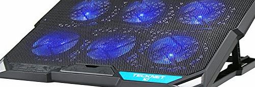 TeckNet Laptop and Notebook Cooling Pad With 6 Fans at 2000 RPM and Blue LED Laptop Cooler fits 12``-15.6``