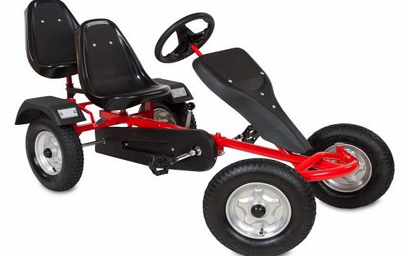 TecTake  Go-kart Gokart Go Kart Pedal 2 Seater Outdoor Toy Racing Fun Kart red