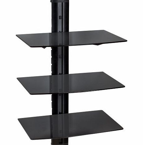 TecTake Universal Multi Purpose Floating Glass Wall Bracket Mount Shelves for Nintendo Wii / XBOX 360 / PlayStation PS3 PS4 / SkyBox / FreeView / Freesat / Digibox / Bluray / AV / HD / Wi-Fi / DVD / C