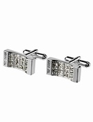 Ted Baker Clear Crystal and Logo Cufflinks