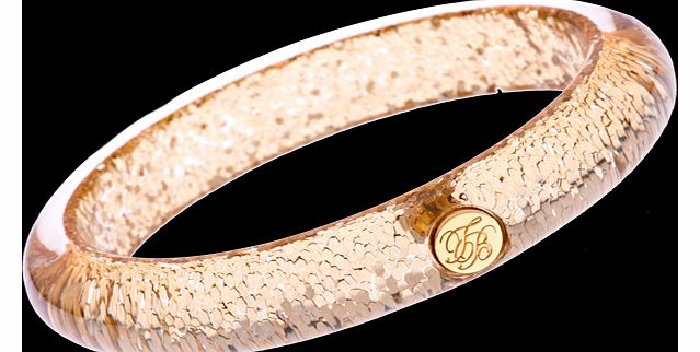 Gold Coloured Glitter Resin Bangle