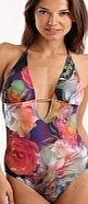 Ted Baker Technicolour Bloom Bessia Swimsuit - Black