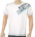 White T-Shirt with Blue Logo