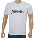 White T-Shirt with Navy Logo