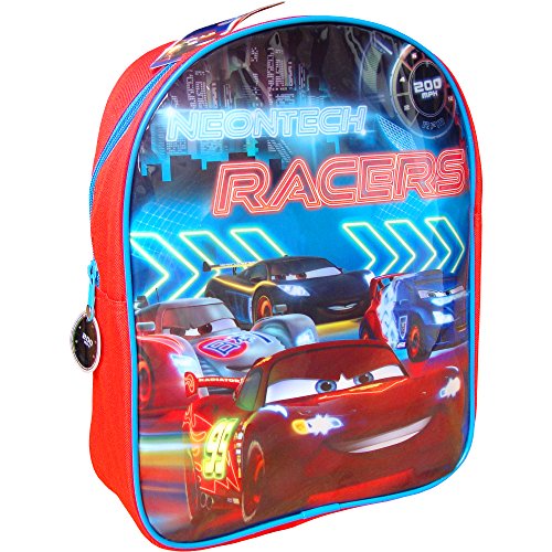 TeddyTs Boys Disney Pixar Cars NeonTech Racers School Travel Backpack Bag