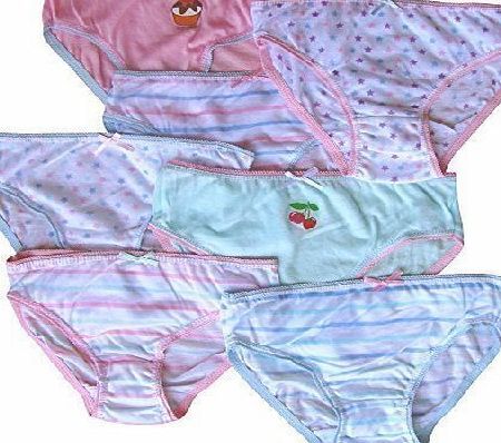 Girls Super Soft Colourful Design Cotton Briefs Knickers Set (7 Pair Multi Pack) (7-8 Years)
