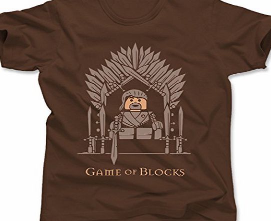 Tee Town Game Of Blocks Lego Game Of Thrones Mens T-Shirt, Brown, Medium