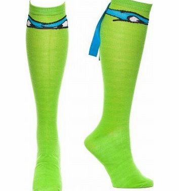 Teenage Mutant Ninja Turtles Knee High Socks with Ribbon Leonardo Mask