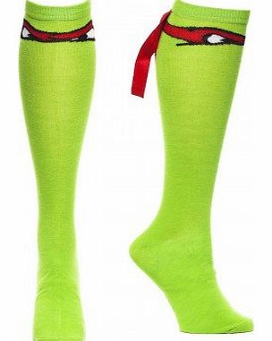 Teenage Mutant Ninja Turtles Knee High Socks with Ribbon Raphael Mask