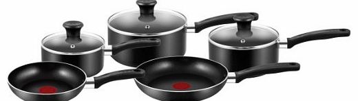 Tefal 5-Piece Essential Cookware Set - Black
