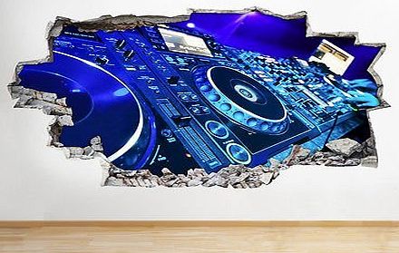 tekkdesigns Dj Decks Music Cool Studio Boys Bedroom Wall Decal 3D Art Stickers (Medium (52x30cm))