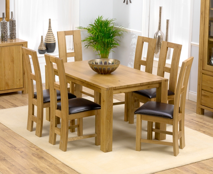 Solid Oak Dining Table 150cm and 6 Girona