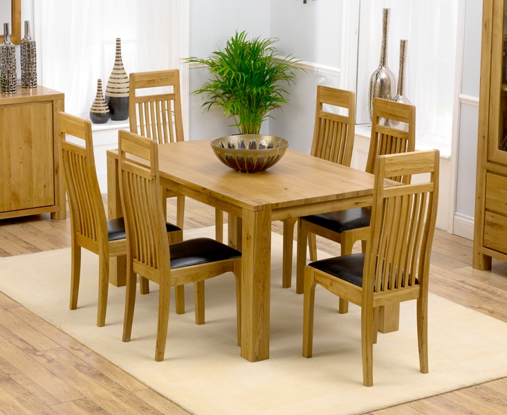Solid Oak Dining Table 150cm and 6 Napoli