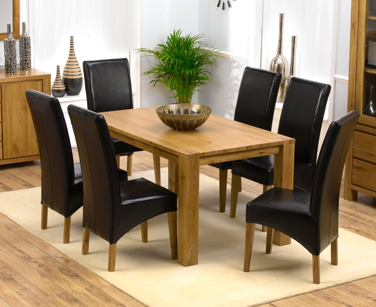 Solid Oak Dining Table 150cm and 6
