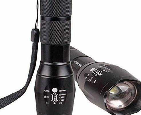 Tenflyer 2000 Lumens CREE XML T6 LED Zoomable Flashlight Torch Skid Proof Fit AAA 18650
