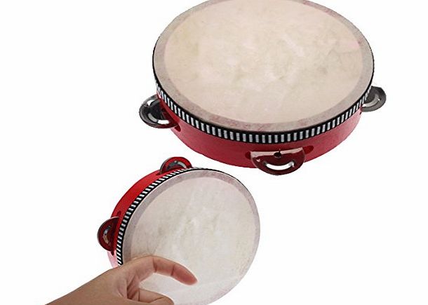 Tenflyer Educational Red Musical Tambourine Beat Instrument Hand Drum Children