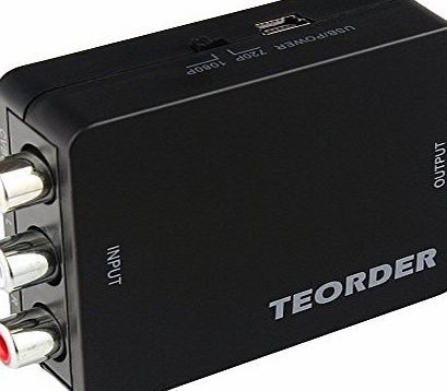 Teorder RCA/Composite AV/CVBS to HDMI Converter Full HD 720P/1080P with USB Charge Cable Support PAL/NTSC for PS3/STB/ Xbox/VHS/VCR/Blue-Ray DVD Players/TV/PC