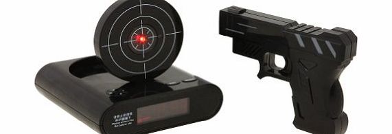 New Laser Infrared Gun Alarm Clock Recordable Shooting Game Toy Gift LCD Display