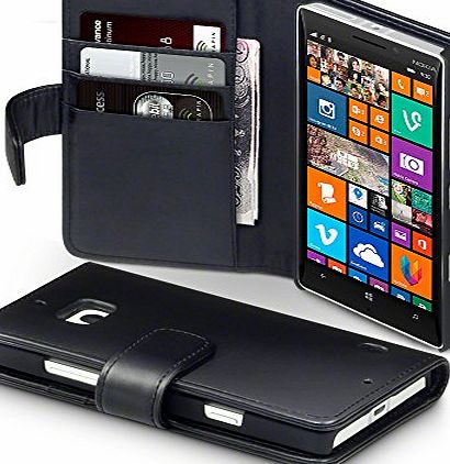TERRAPIN  - Nokia Lumia 930 Real Leather Wallet Case / Cover / Pouch / Holster with Card Slots amp; Bill Compartment - Black