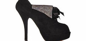 Terry De Havilland Emma black suede crystal ankle boots