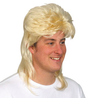 wig, blonde (Long Mullet)