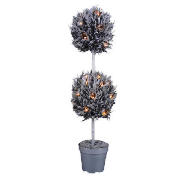 Tesco 3Ft Pre-Lit Silver Topiary Ball Tree