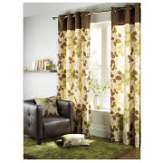 Bold Leaf Print Unlined eyelet Curtains 66