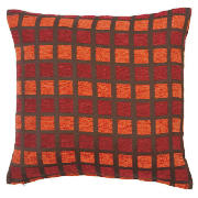 Chenille Square Cushion, Red
