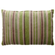 Chenille Stripe Cushion, Green 40X60cm
