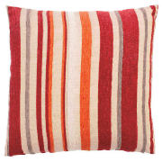 Chenille Stripe Cushion, Red
