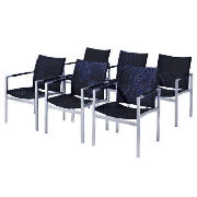 Tesco Chicago Aluminium Carver Chairs, Pack Of 6