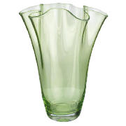Coloured Pleated Top Vase Lime