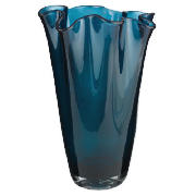 Tesco Coloured Pleated Top Vase Teal