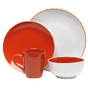 Tesco Coupe Two Tone Dinner set 16 piece Red