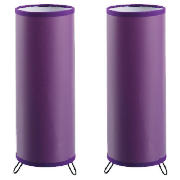 Tesco Cylinder Table Lamp Plum, Twinpack