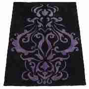 damask rug 150x240cm black