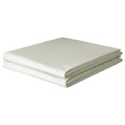 tesco Double Flat Sheet Twinpack, Cream